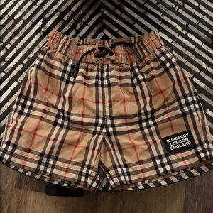Burberry Kids Beige Checkered Shorts